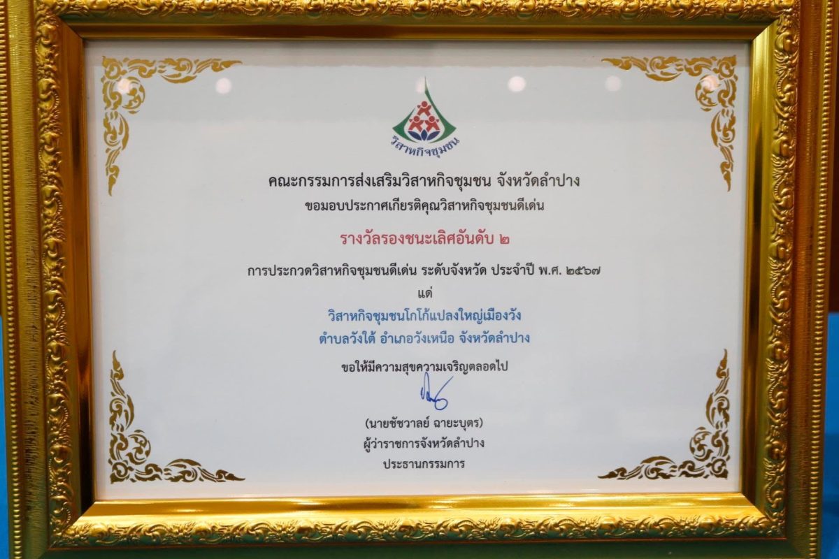 การประกวดวิสาหกิจชุมชนดีเด่น ระดับจังหวัด ประจำปี 2567